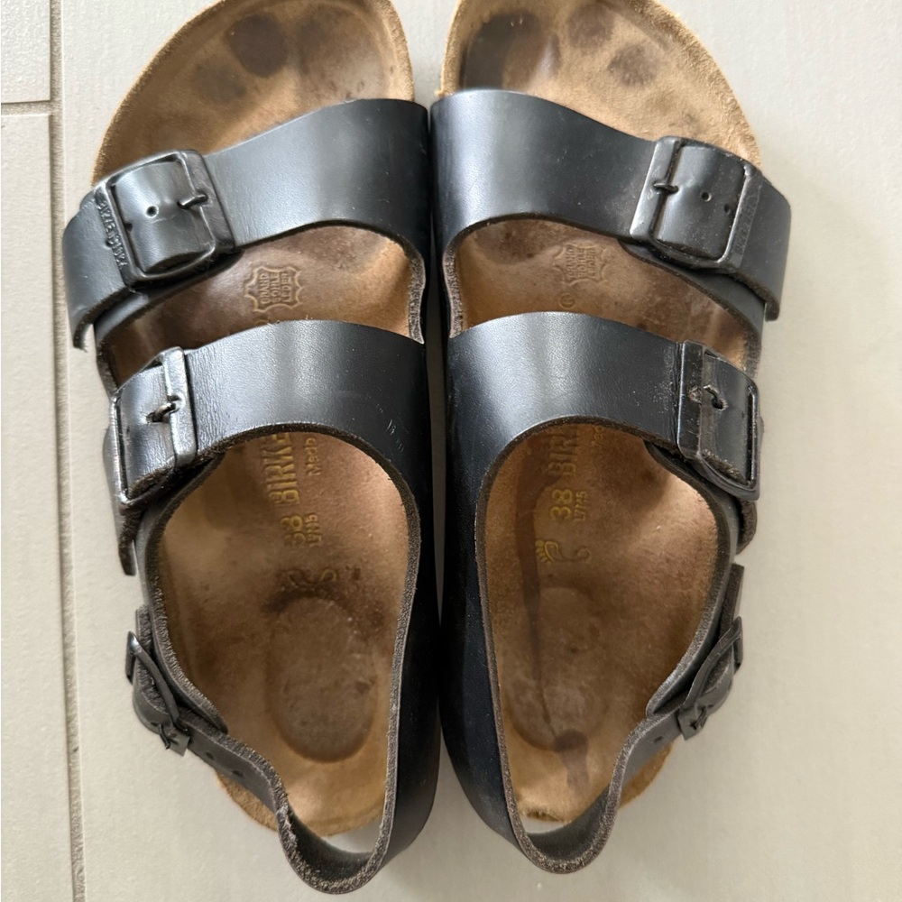Birkenstock Black Leather Sandals